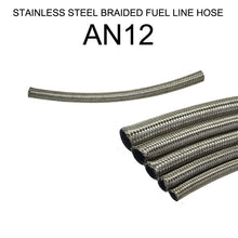 Load image into Gallery viewer, AN4 AN6 AN8 AN10 AN12 Braided Stainless Steel Fuel Hose Oil Gasoline Brake Line Hose For Racing Motorcycle Teflon Hose 0.3 Meter